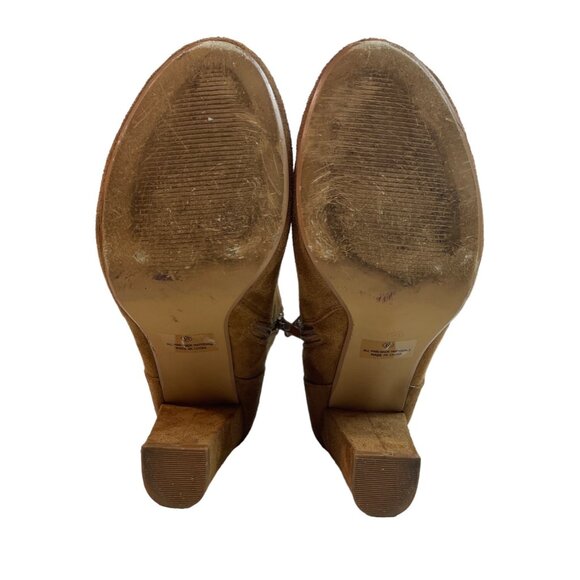 Daily Shoes Women's Brown Suede Bonnie Heeled Booties Sz 10 - Picture 8 of 11